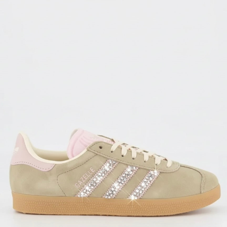 STRAZ Custom Adidas Gazelle - Beige/Pink