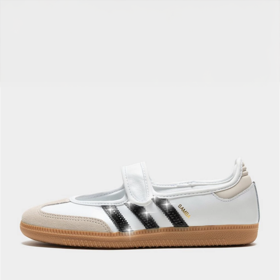 STRAZ Custom Adidas Samba Jane - White/Black