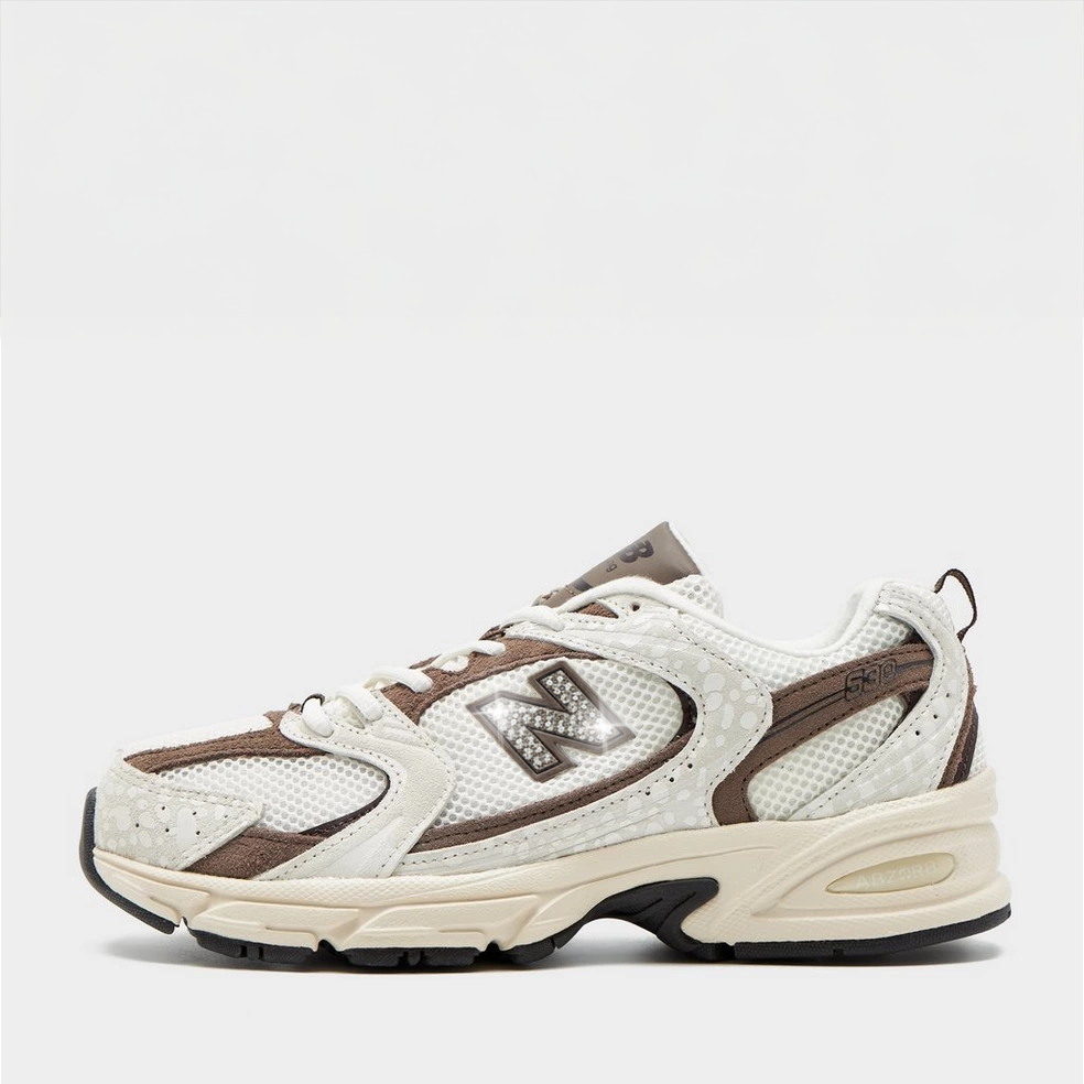 STRAZ Custom New Balance 530 - White/Brown/Leopard